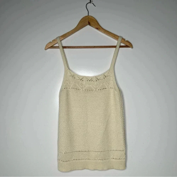 Anthropologie Cream Knit Sweater Tank Size Medium - Picture 6 of 7